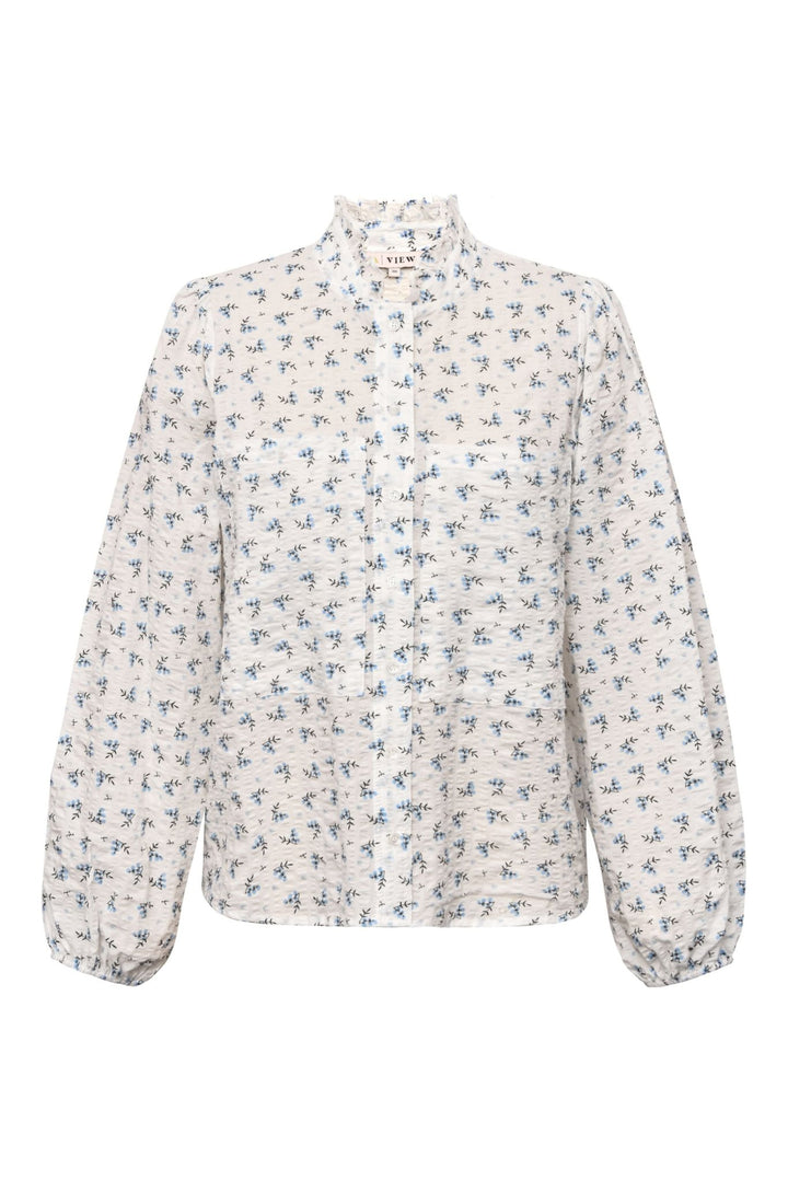 Tiffany Shirt White/Blue | Skjorter og bluser | Smuk - Dameklær på nett
