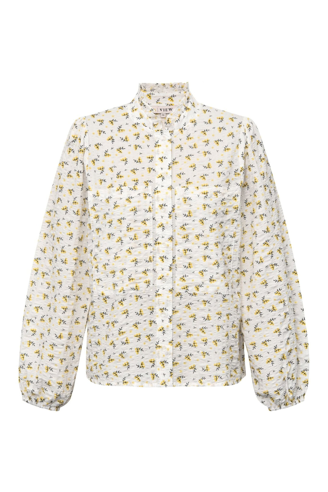 Tiffany Shirt White/Yellow | Skjorter og bluser | Smuk - Dameklær på nett