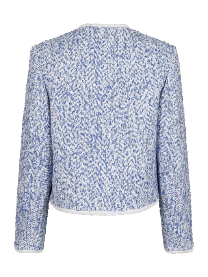 Toulouse Pattern Boucle Jacket Dusty Blue | Yttertøy | Smuk - Dameklær på nett