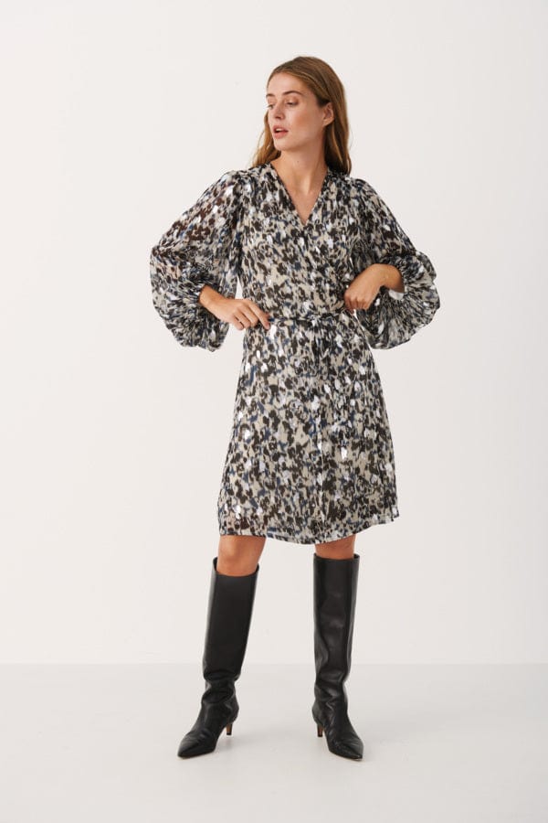 Trianapw Dress Texture Print Silver | Kjoler | Smuk - Dameklær på nett