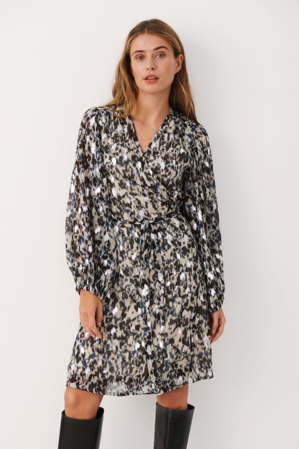 Trianapw Dress Texture Print Silver | Kjoler | Smuk - Dameklær på nett