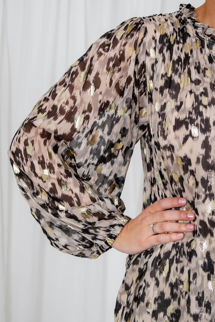 Tristinpw Dress Texture Print Gold | Kjoler | Smuk - Dameklær på nett