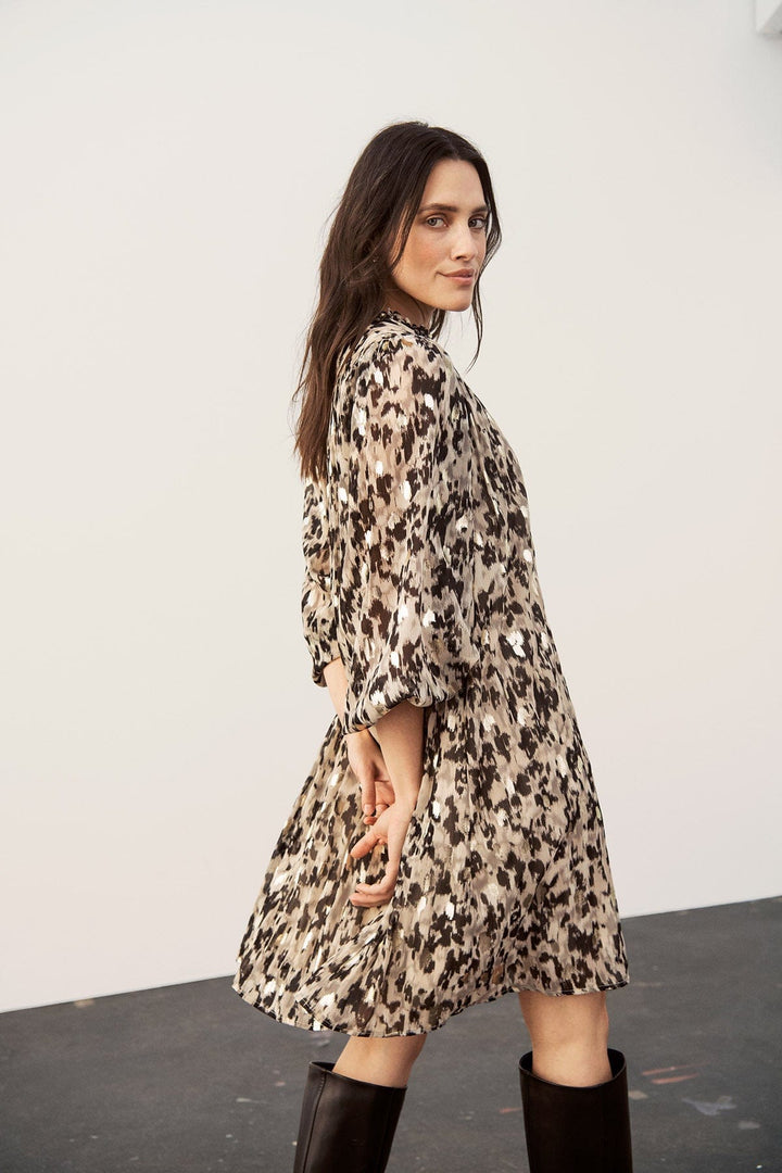 Tristinpw Dress Texture Print Gold | Kjoler | Smuk - Dameklær på nett