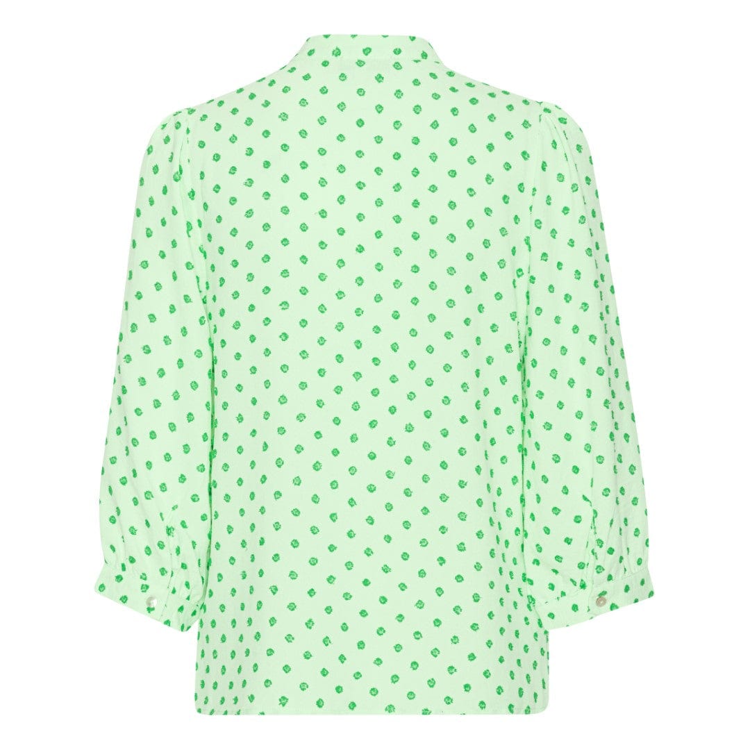 Vanessa Shirt Nude W. Green Flowers | Skjorter og bluser | Smuk - Dameklær på nett