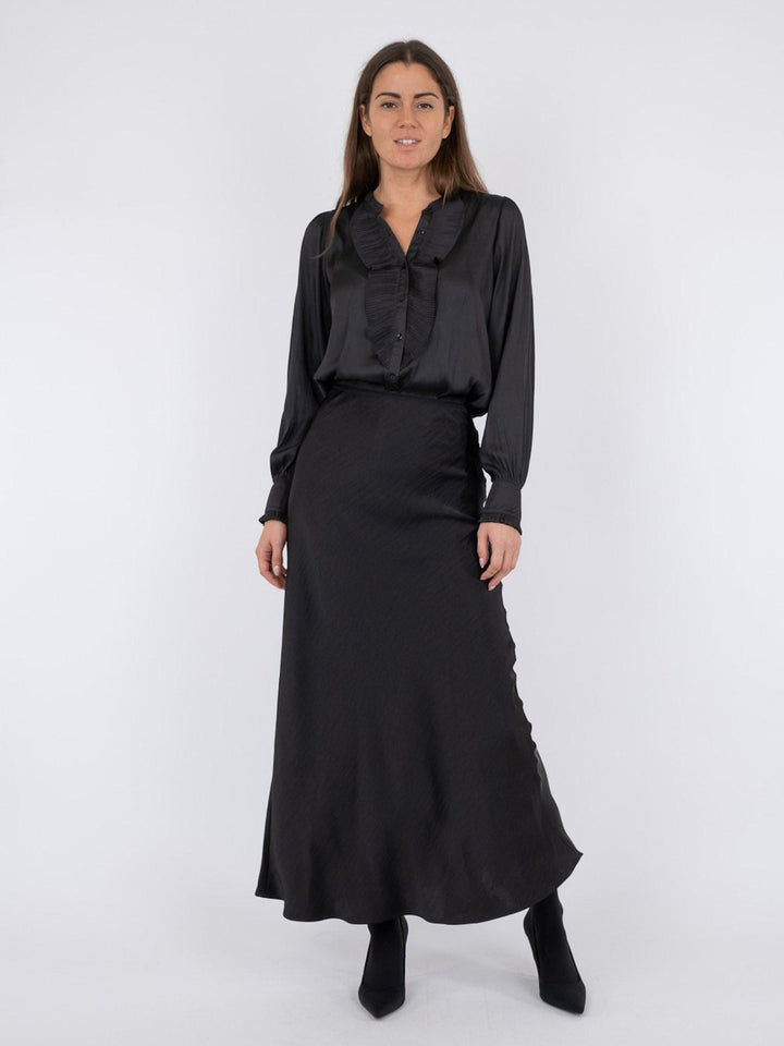 Vicky Heavy Sateen Skirt Black | Skjørt | Smuk - Dameklær på nett