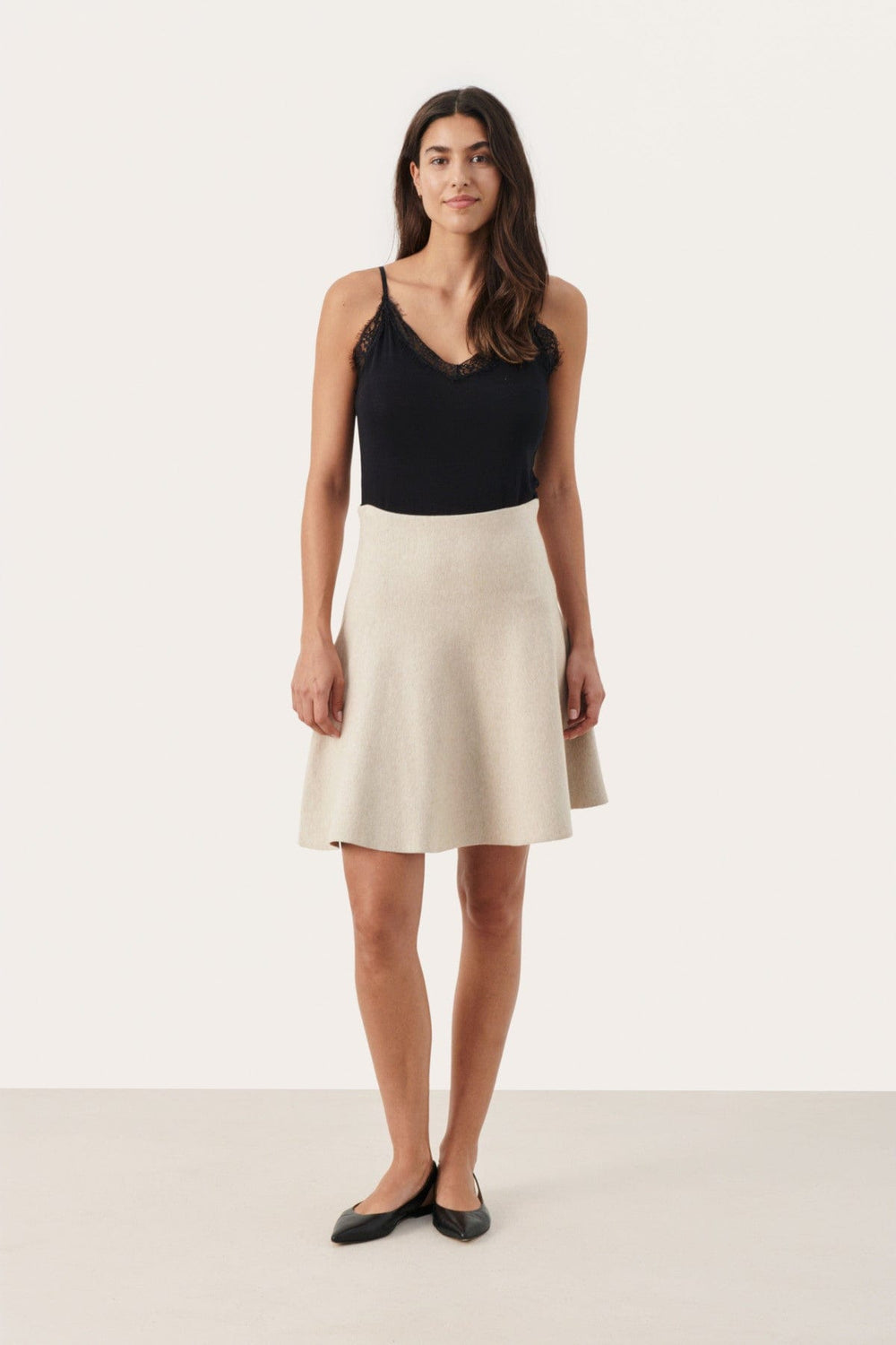 Vikespw Skirt Oxford Tan Melange | Skjørt | Smuk - Dameklær på nett