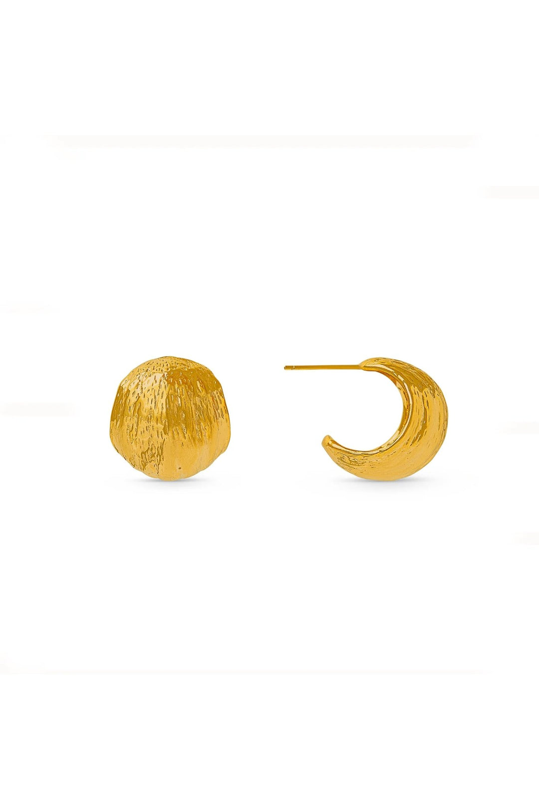 Voluminous Molten Hoop Earrings Pale Gold | Accessories | Smuk - Dameklær på nett