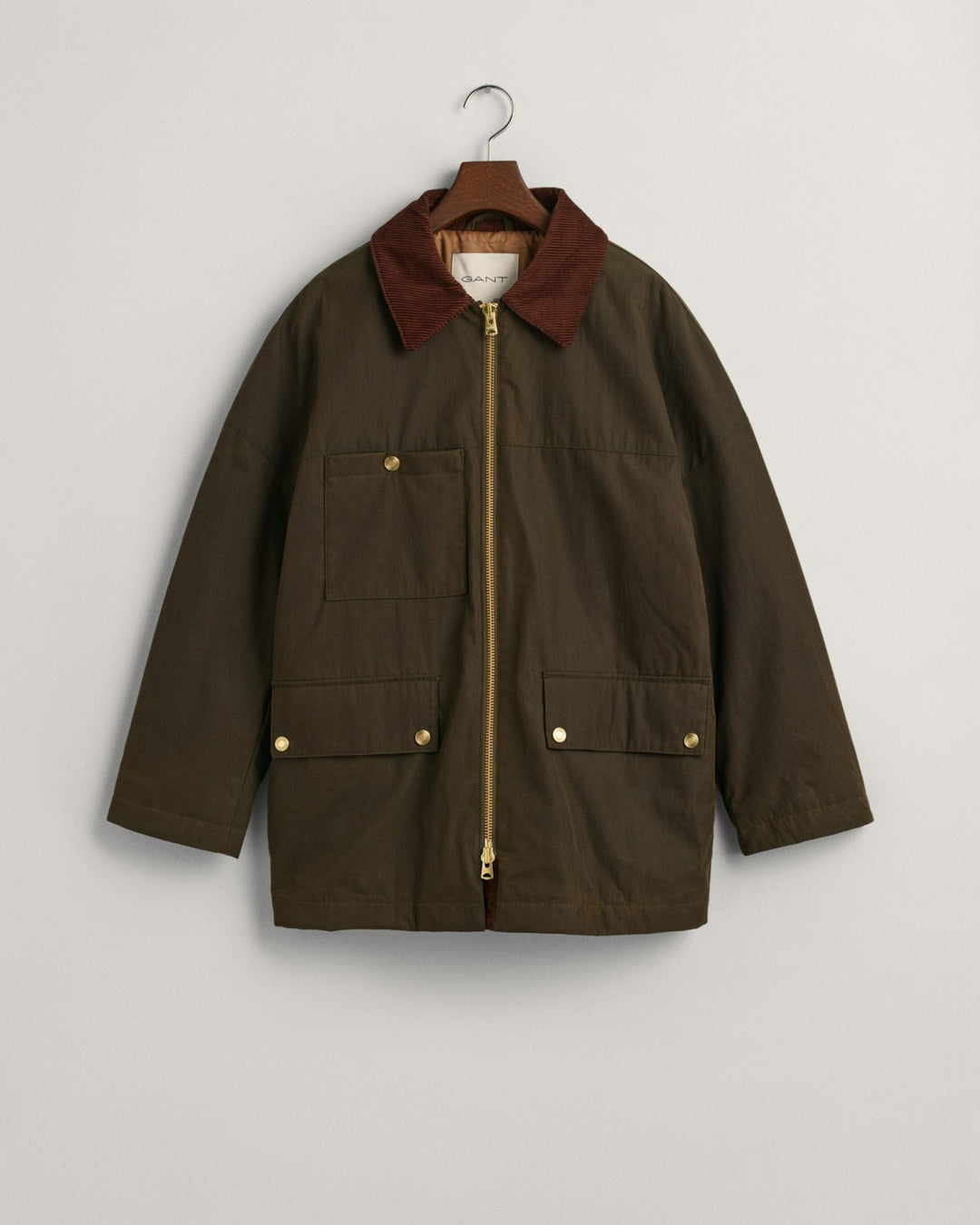 Waxed Mid Length Jacket Dark Cactus | Yttertøy | Smuk - Dameklær på nett