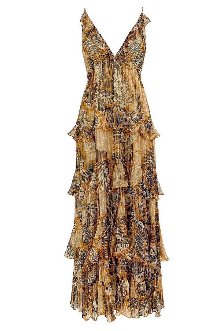 West Maxi Dress Brown/Beige | Kjoler | Smuk - Dameklær på nett