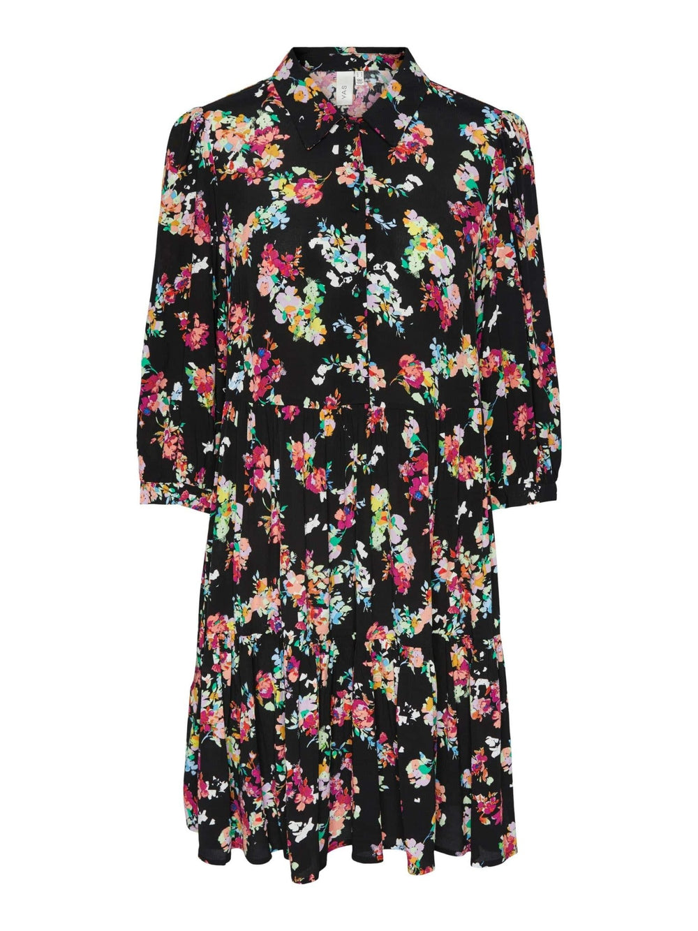 Yaserika 3/4 Dress S. Black Aloma Print | Kjoler | Smuk - Dameklær på nett