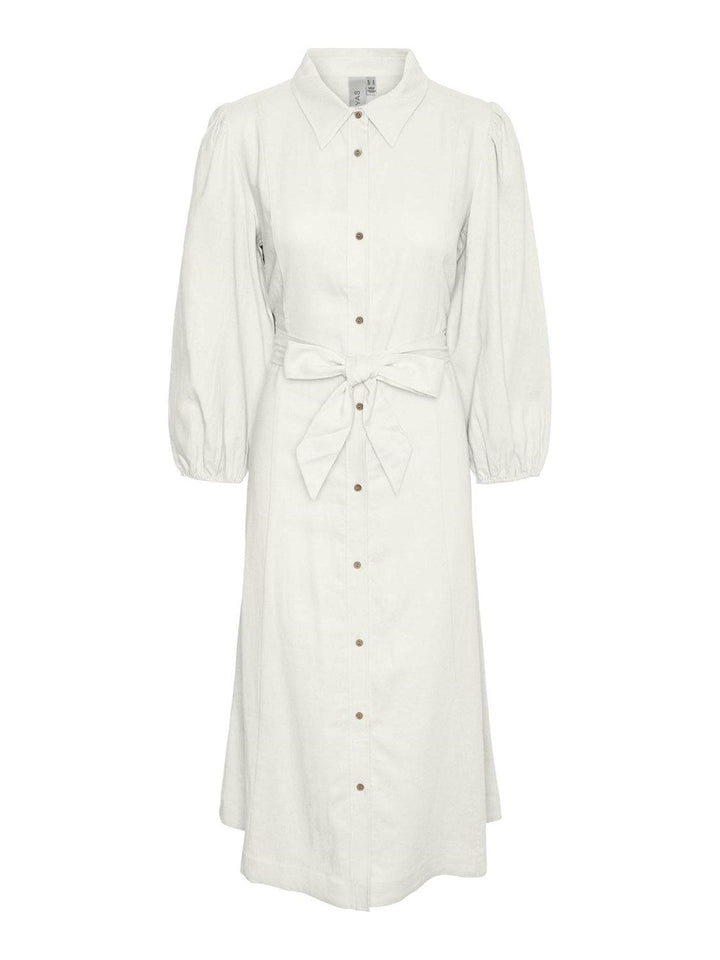 Yasflaxy 3/4 Linen Shirt Dress Star White | Kjoler | Smuk - Dameklær på nett