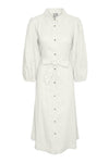 Yasflaxy 3/4 Linen Shirt Dress Star White