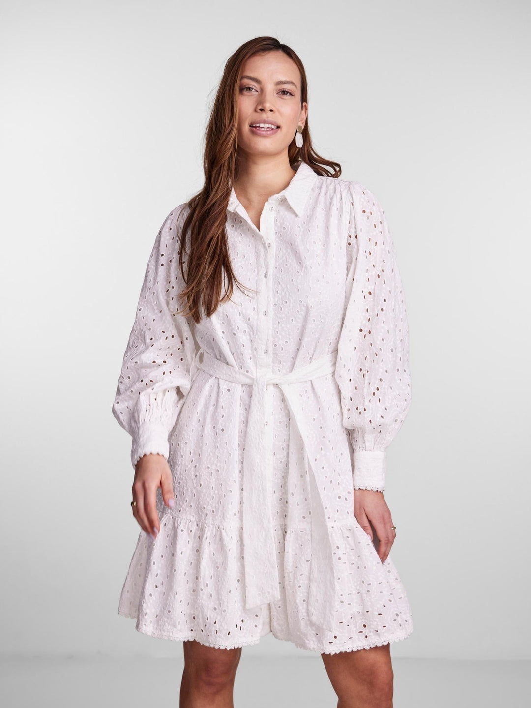 Yashipsa LS Shirt Dress Star White | Kjoler | Smuk - Dameklær på nett