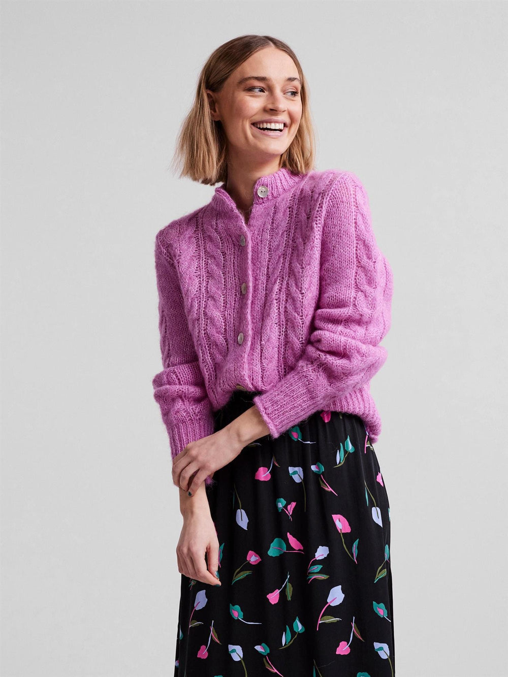 Yaslivi Ls Knit Cardigan Crocus | Genser | Smuk - Dameklær på nett