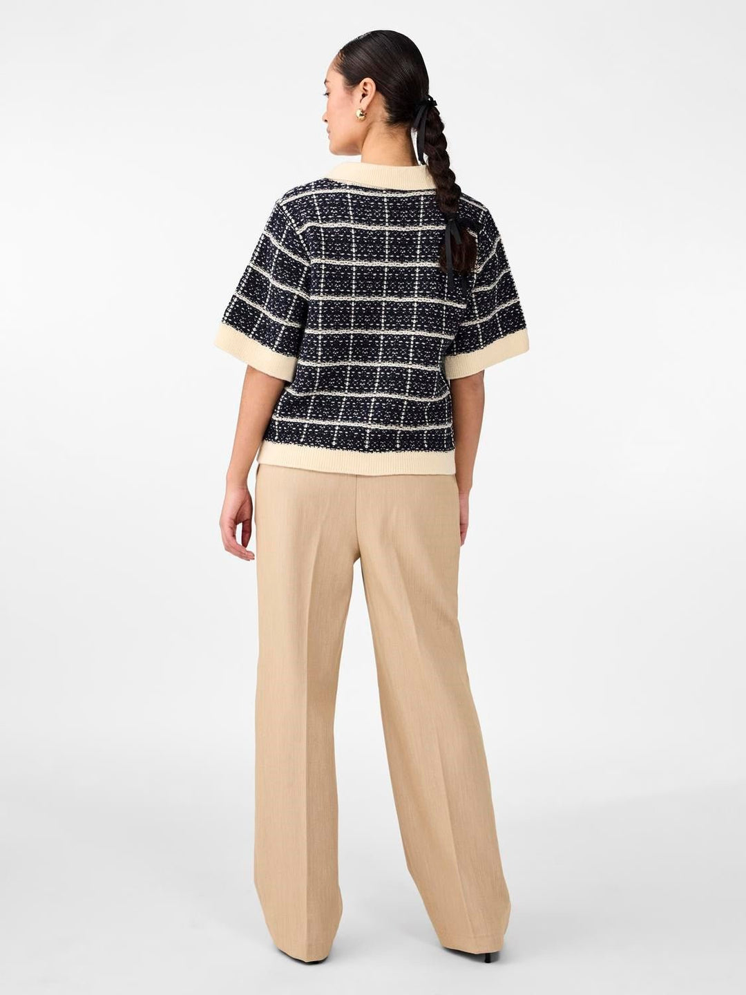 Yaslivia Ss Knit Cardigan Navy Blazer Birch | Genser | Smuk - Dameklær på nett