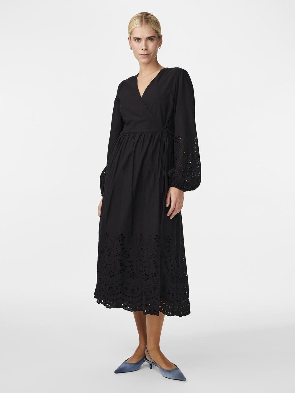 Yasluma Ls Long Wrap Dress Black | Kjoler | Smuk - Dameklær på nett