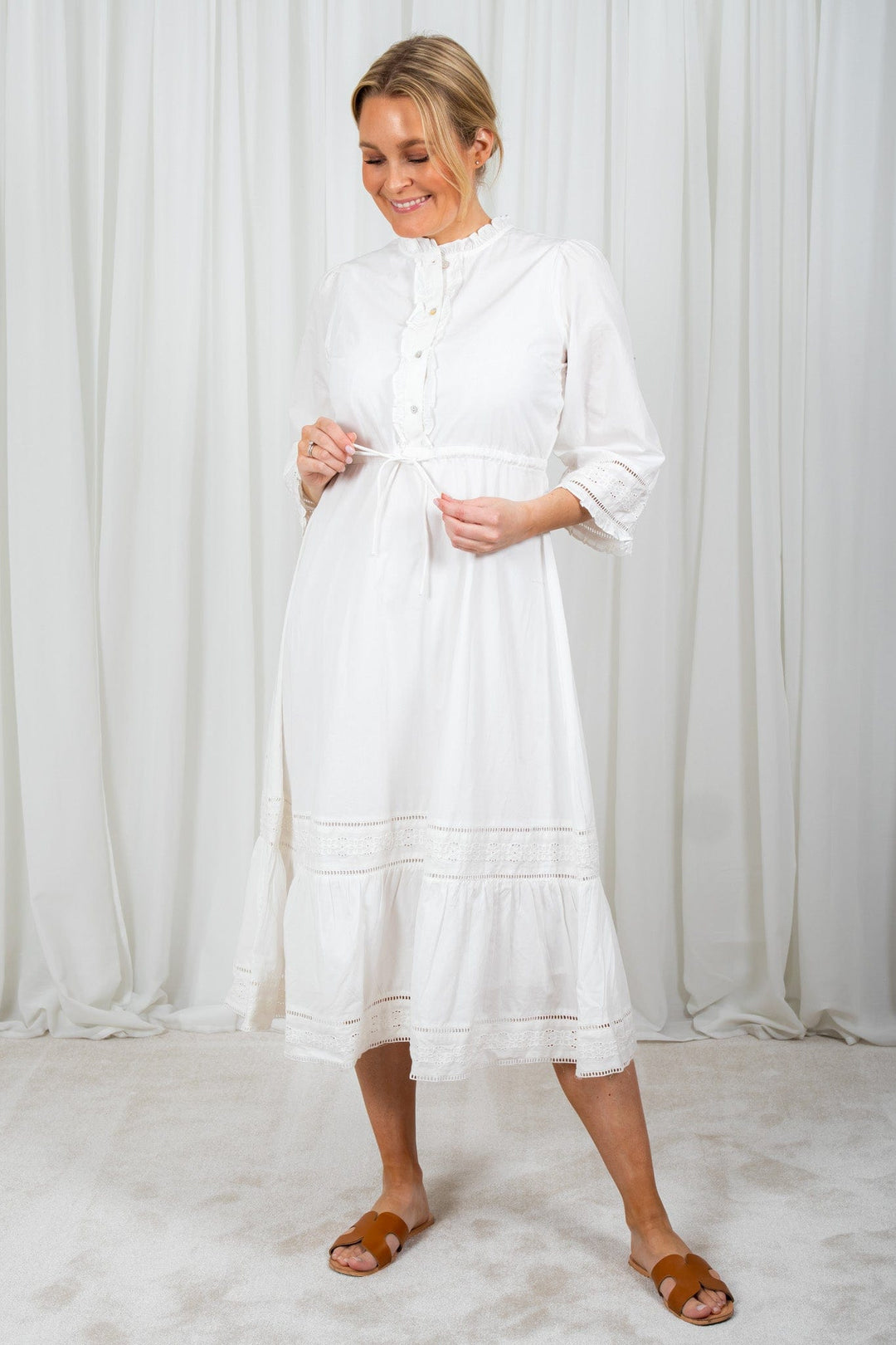 Yasmelinda 3/4 Ankle Dress S. Star White | Kjoler | Smuk - Dameklær på nett