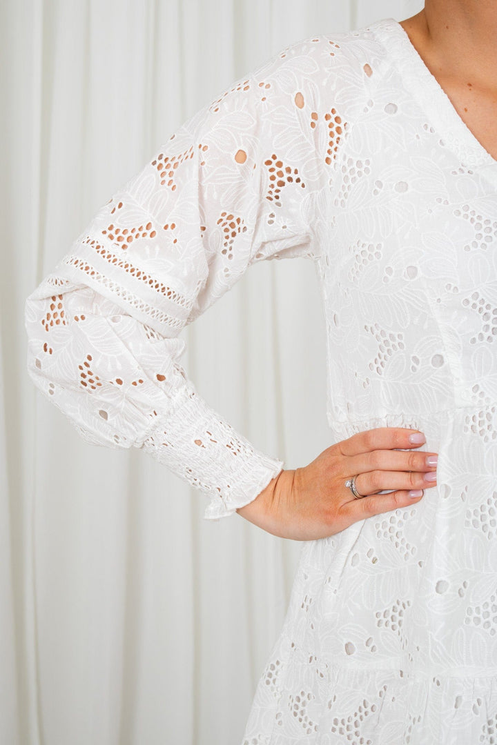 Yasmellanie 3/4 Dress S. Star White | Kjoler | Smuk - Dameklær på nett