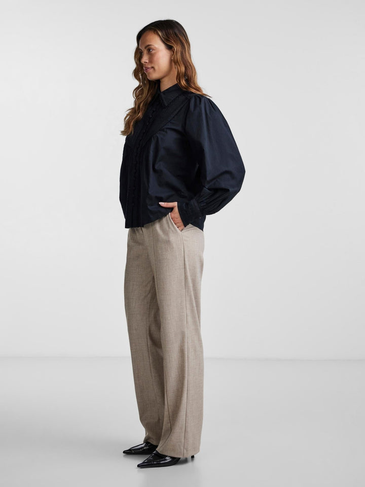 Yasmelly Ls Shirt S. Black | Skjorter og bluser | Smuk - Dameklær på nett