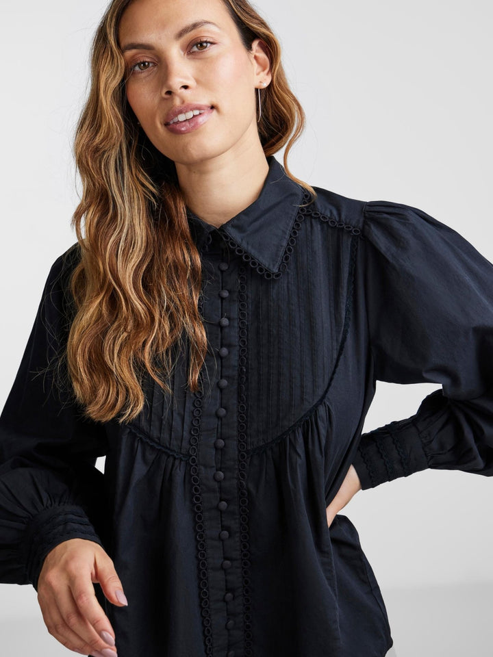 Yasmelly Ls Shirt S. Black | Skjorter og bluser | Smuk - Dameklær på nett