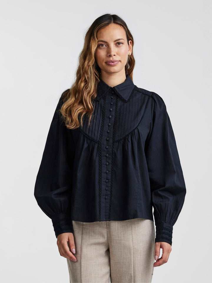 Yasmelly Ls Shirt S. Black | Skjorter og bluser | Smuk - Dameklær på nett