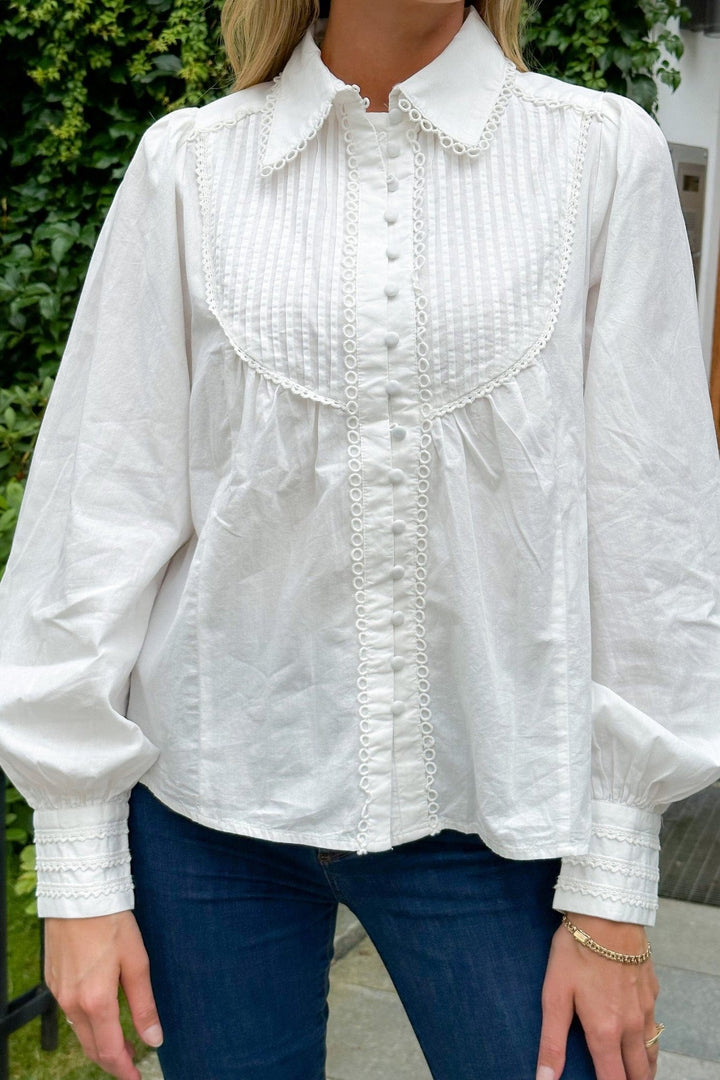 Yasmelly Ls Shirt S. Star White | Skjorter og bluser | Smuk - Dameklær på nett
