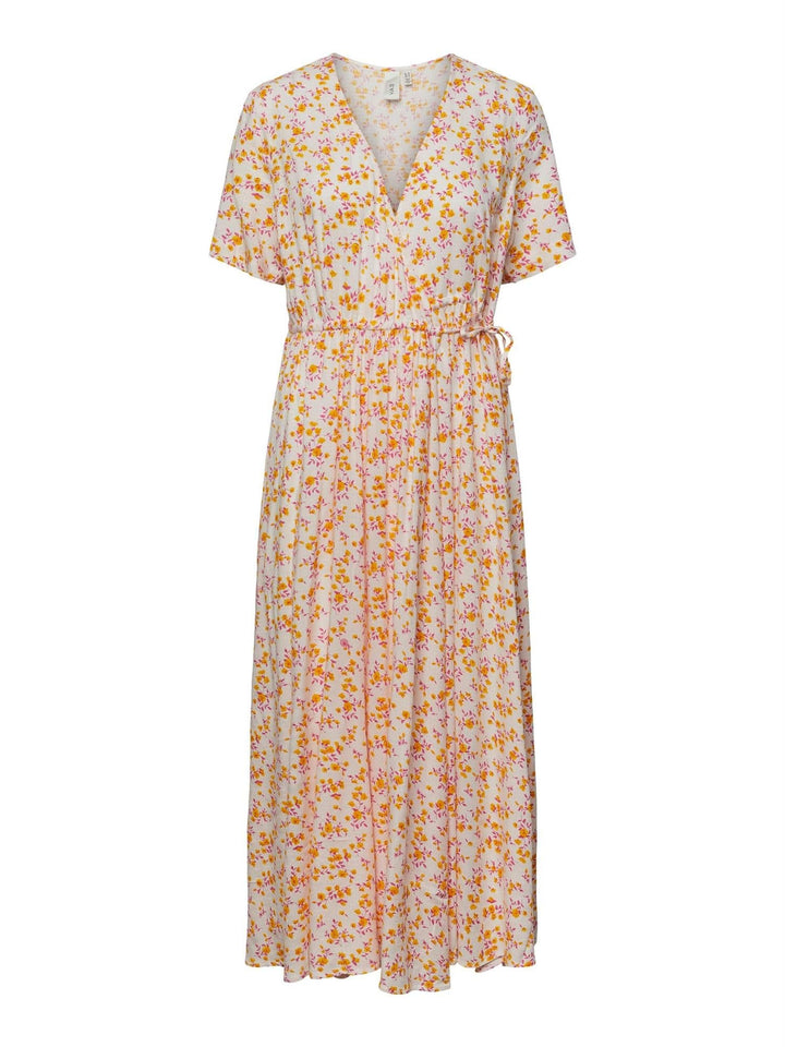 Yasmicca SS Long Wrap Dress S. Star White | Kjoler | Smuk - Dameklær på nett