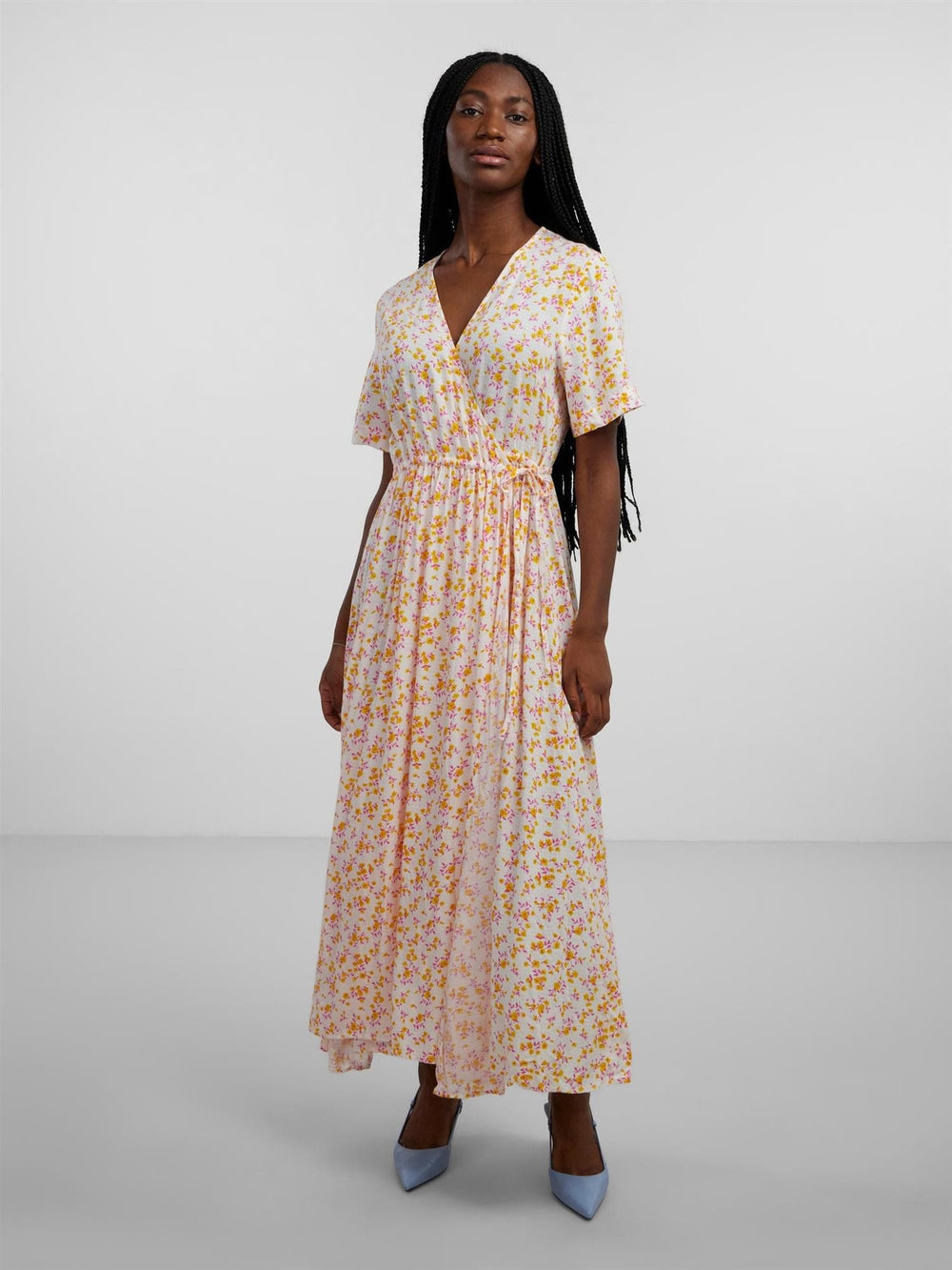 Yasmicca SS Long Wrap Dress S. Star White | Kjoler | Smuk - Dameklær på nett