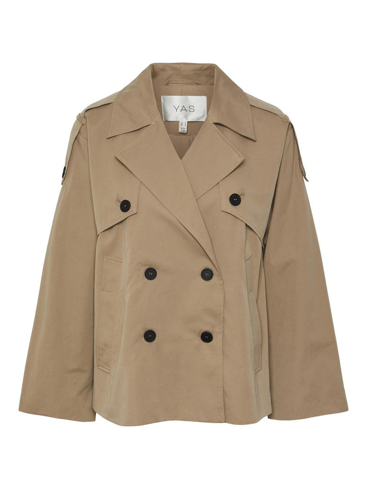 Yasminki Ls Short Trench Coat Wo Buttons Silver Mink | Yttertøy | Smuk - Dameklær på nett