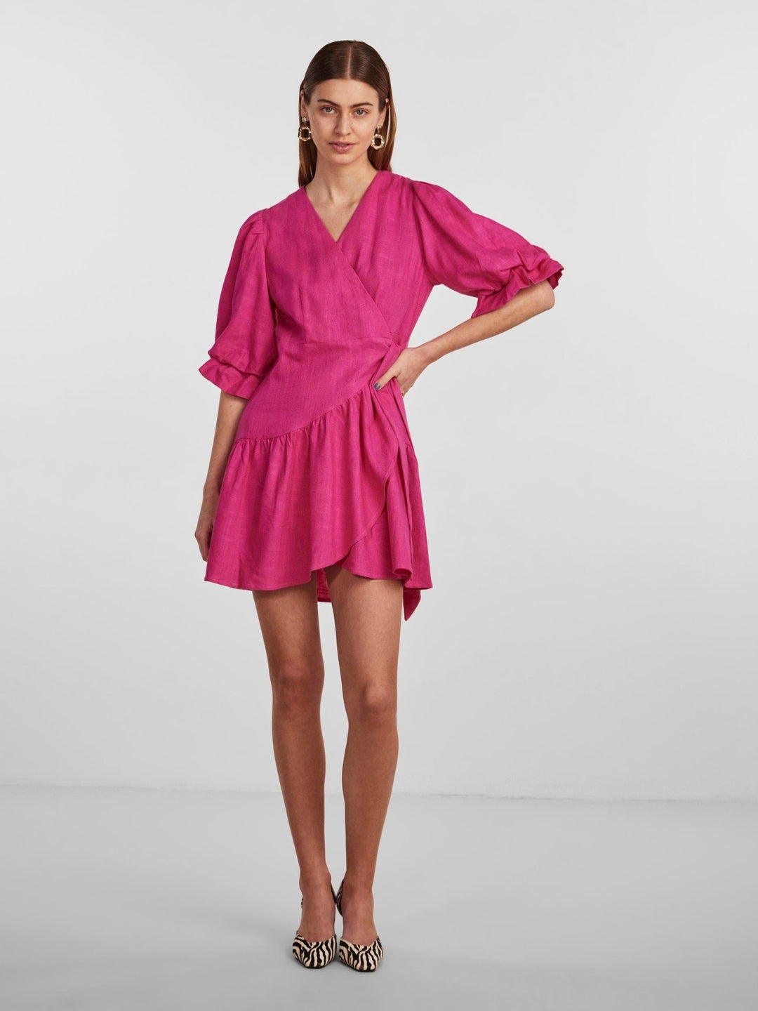 Yasprima 2/4 Wrap Dress Fuchsia Purple | Kjoler | Smuk - Dameklær på nett