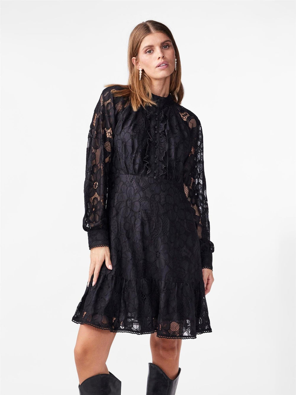 Yasstilla Ls Lace Dress Black | Kjoler | Smuk - Dameklær på nett