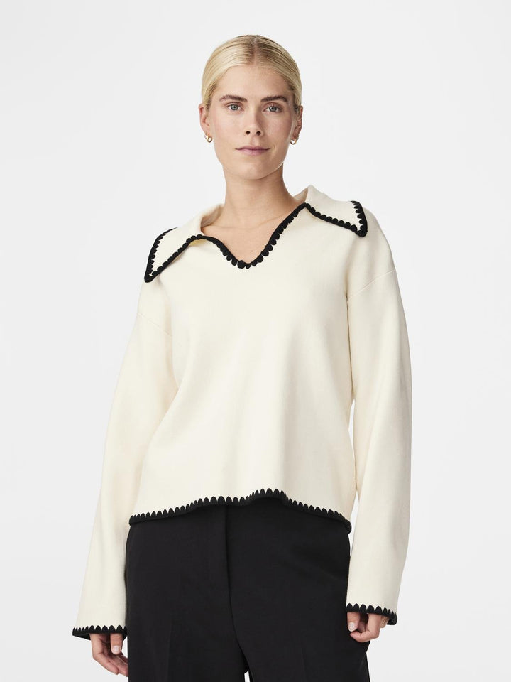 Yasstitch Ls Knit Pullover Birch Black | Genser | Smuk - Dameklær på nett