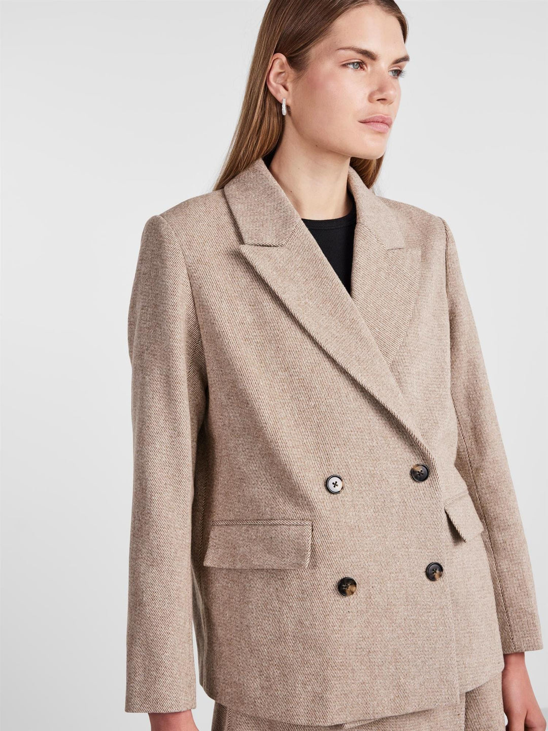 Yassummer Ls Wool Mix Blazer Toasted Coconut | Blazer | Smuk - Dameklær på nett