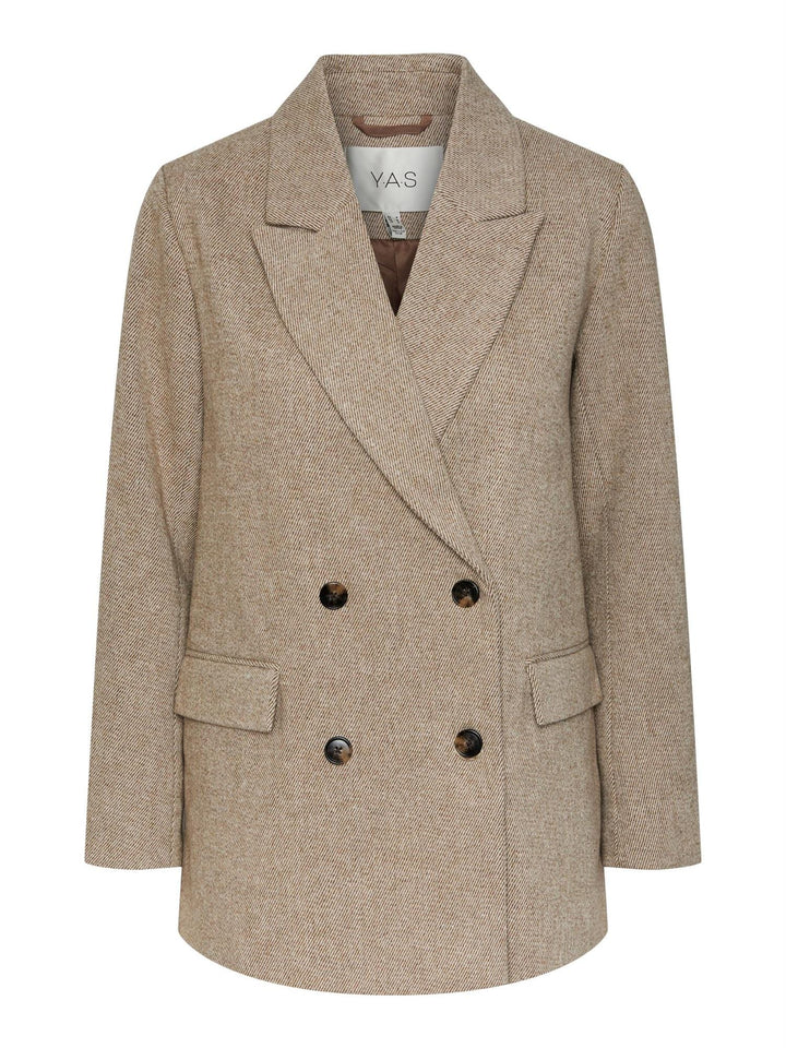 Yassummer Ls Wool Mix Blazer Toasted Coconut | Blazer | Smuk - Dameklær på nett