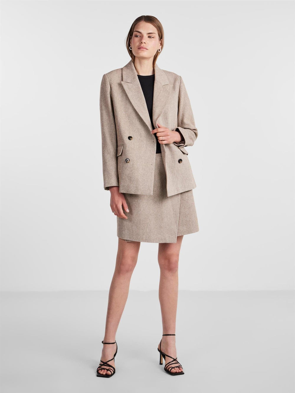 Yassummer Ls Wool Mix Blazer Toasted Coconut | Blazer | Smuk - Dameklær på nett