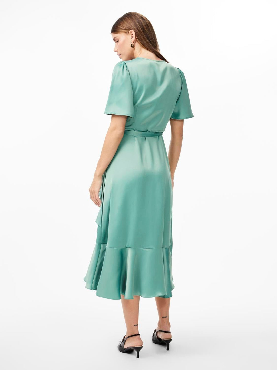 Yasthea 2/4 Midi Wrap Dress Malachite Green | Kjoler | Smuk - Dameklær på nett