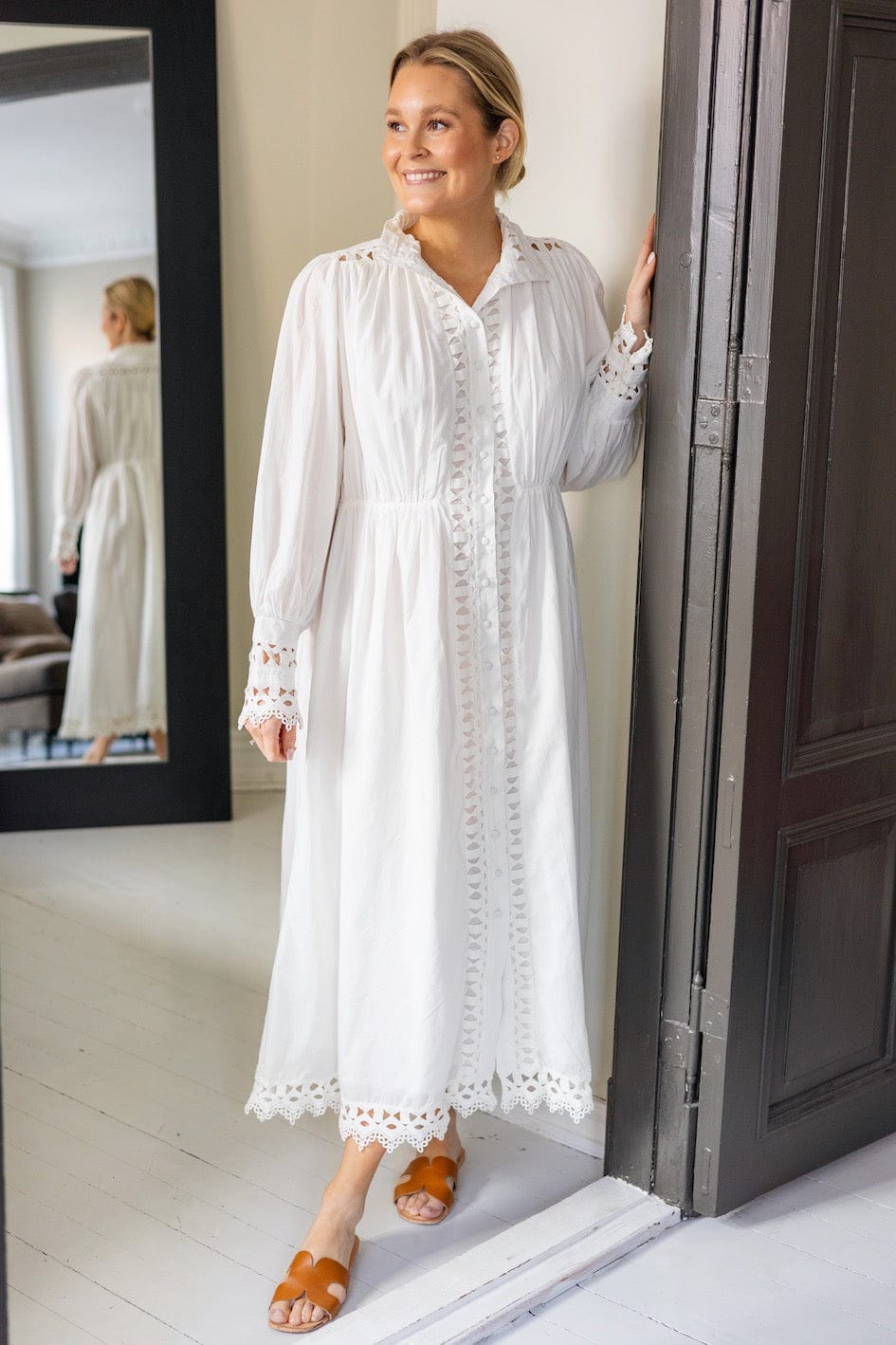 Yastrima LS Long Shirt Dress S Star White | Kjoler | Smuk - Dameklær på nett